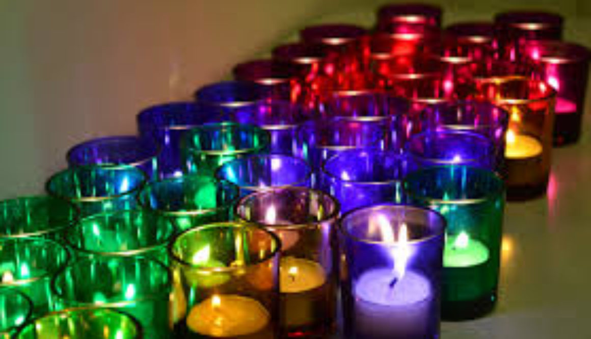Rainbow Glass Candles